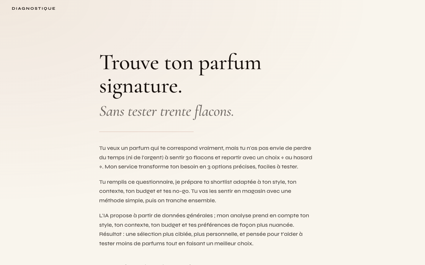 Signature Scent Studio landing page